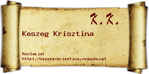 Keszeg Krisztina névjegykártya