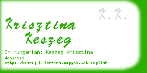 krisztina keszeg business card